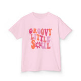 "Groovy Little Soul" Retro Flower Power Kids T‑Shirt