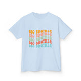 Big Brother Kids T-Shirt — Retro Rainbow Stack Design