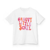 "Groovy Little Soul" Retro Flower Power Kids T‑Shirt