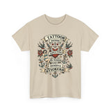T-Shirt — "Tattoos Because Adulting Is Hard and I Deserve Stickers" Retro Tattoo Flash Tee