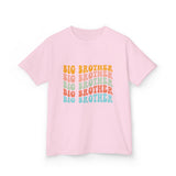Big Brother Kids T-Shirt — Retro Rainbow Stack Design