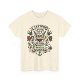 T-Shirt — "Tattoos Because Adulting Is Hard and I Deserve Stickers" Retro Tattoo Flash Tee
