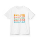 Big Brother Kids T-Shirt — Retro Rainbow Stack Design
